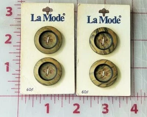 LA MODE VINTAGE BUTTONS 4 ROUND BEIGE PLASTIC 1" #3146 - Picture 1 of 1