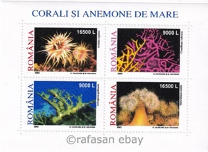 Rumania 2002 Yvert S/S #259 fauna corales marinos anémonas montada sin montar o nunca montada en muy buen estado - Imagen 1 de 1