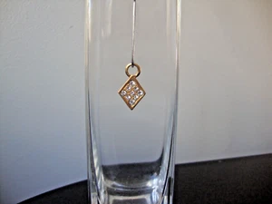 VINTAGE 1980er DIAMANT KLAR STRASS CLUSTER GOLDFARBEN SLIDE CHARM/ANHÄNGER - Bild 1 von 6