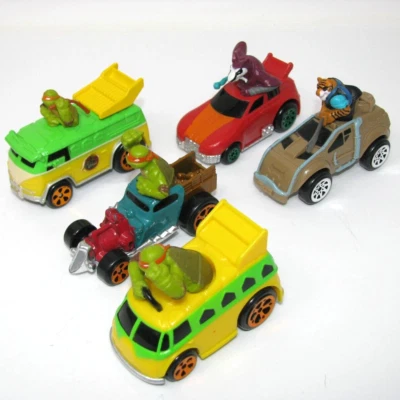 5 TMNT Ninja Turtles Out Of The Shadows T-Machines Lot Diecast Cars Michelangelo - Image 1 of 4