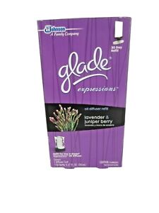 Glade Expressions Oil Diffuser REFILL in Lavender and Juniper Berry New