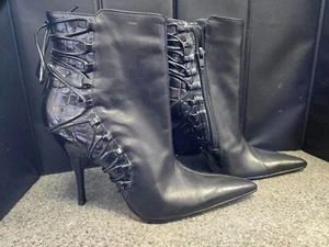 Women's Carlos By Carlos Santana Electric Black Ankle Boots 5-1/2 Med NWT - Picture 1 of 8