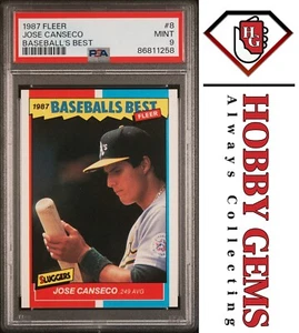 Joseph Canseco PSA 9 1987 Fleer Baseball's Best #8 - Imagen 1 de 2