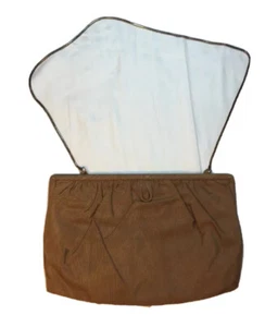 SHIRL MILLER LTD Cross Body Bag Brown Copper Metal Strap Hinged Purse Made USA - Picture 1 of 7