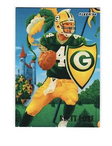 1994 Fleer Brett Favre Packin 'Em In' Insert #4 Football Card Nr-Mt/Mt