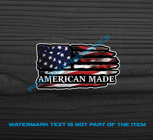 Distressed Flag American Made Window Decal Bumper Sticker Merica ...