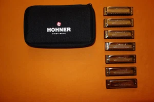 New HOHNER SPECIAL 20 SET 7 HARMONICAS A Bb C D E F G w/ZipperCase Blues Country - Picture 1 of 10