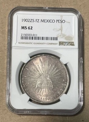 Mexico - 1902 ZsFZ Silver Peso (NGC MS 62) - Image 1 of 4