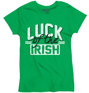 St Patrick's Day Luck of the Irish Shamrock Womens Top Junior Graphic Tee - Picture 1 of 4