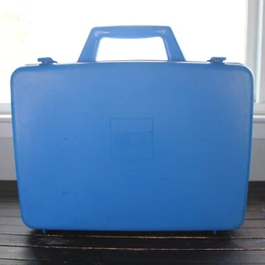 Vintage Blue LEGO Button Up Snap Plastic Storage Briefcase - Picture 1 of 6
