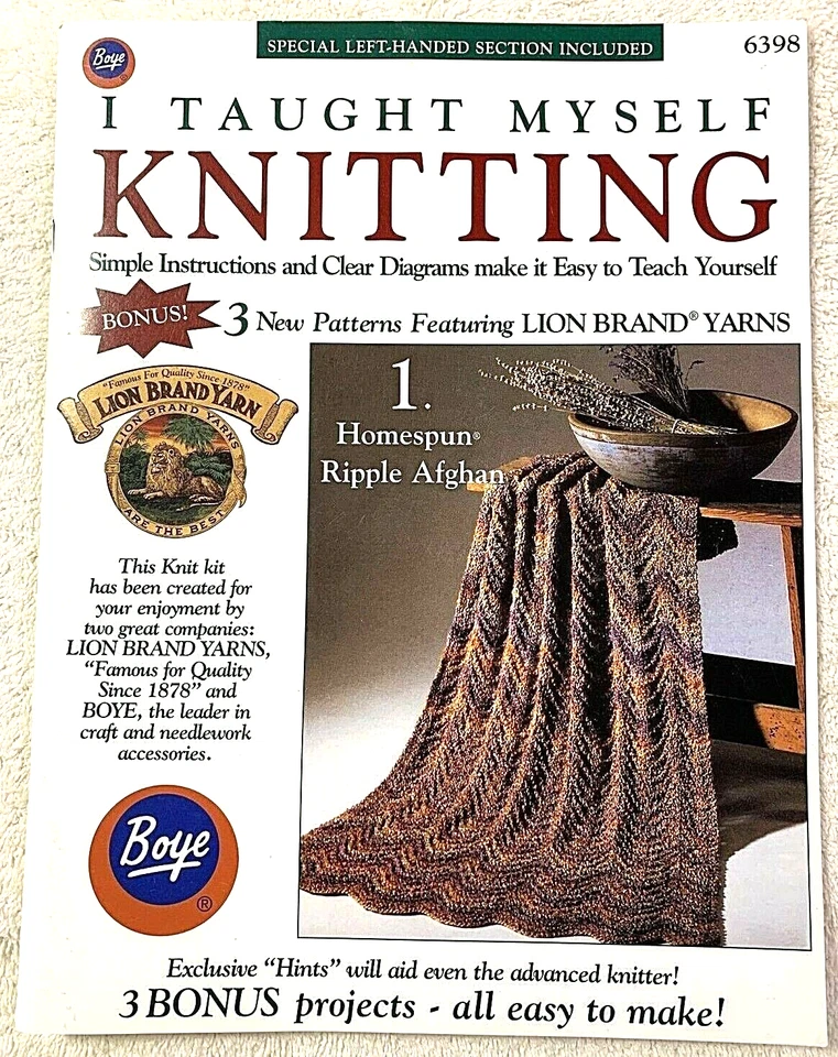 Boye I Taught Myself Knitting Simple Instructions and Diagrams 15 Patterns 6398 - Image 1 of 4