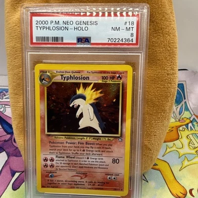 TYPHLOSION Pokémon Neo Genesis Holo 18/111 - PSA 8 - Image 1 of 4