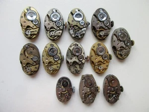 Lot of 12 vintage oval shaped watch movements - for use of parts - Picture 1 of 4