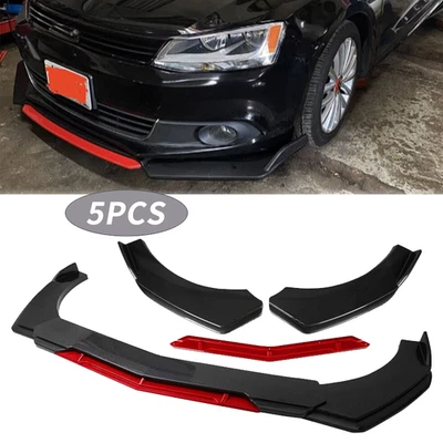 Front Bumper Lip Spoiler Splitter Body Kit Carbon Fiber Red For Volkswagen EOS - Image 1 of 4