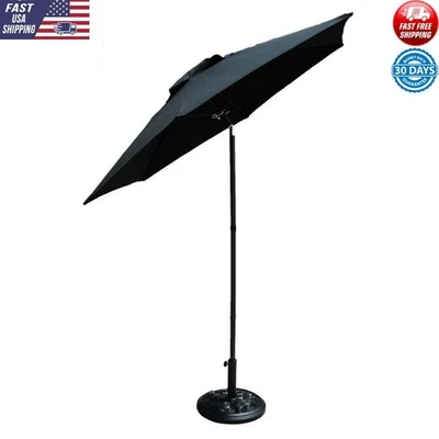 Paraguas de patio de 7 pies inclinable costillas metálicas poliéster resistente al óxido ángulo ajuste nuevo Foto 1 de 4