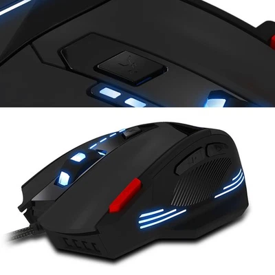 T-60 7200DPI Professional USB Wired Optical 7 Buttons Gaming Mouse Mice - Image 1 of 4