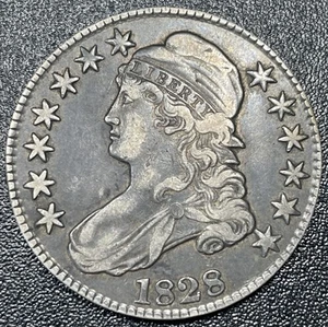 1828 Capped Bust Half Dollar 50C Square Base Choice XF Extra Fine - Picture 1 of 2
