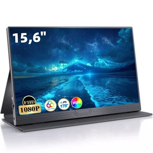 Tragbarer Monitor 15.6" FHD 1080p HDR IPS – HDMI/Typ-C für Laptop PS5 Xbox - Afbeelding 1 van 8