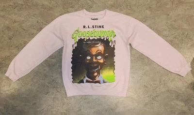 Goosebumps  R.L Stine Night Of The Living Dummy Pink Sweatshirt Vintage S/P - Image 1 of 4