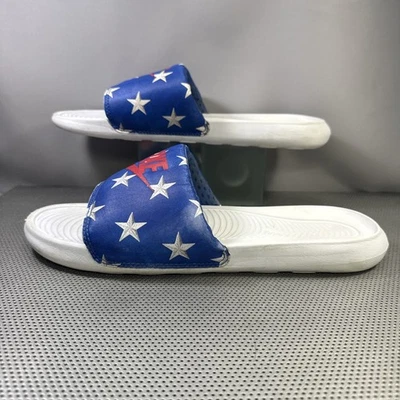 Sandalias Nike Patriotic Slides - Para Hombre Talla 12 Victori Stars Rojo Blanco Y Azul Foto 1 de 4