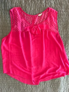 Womens Plus 3X Hot Pink Top Sleeveless Bow Eyeshadow - Picture 1 of 4