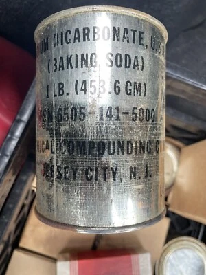 BICARBONATO DE SODIO MILITAR DE EE. UU. EE. UU. LATA SELLADA BICARBONATO DE SODIO 1 LB ENVÍO RÁPIDO Foto 1 de 3