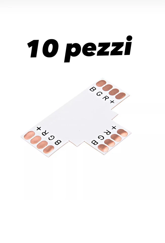 10 Pezzi Connettore A T RGB Led 4 Pin Per Connessione Multi Striscia Strip - Immagine 1 di 1