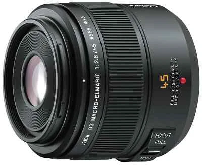 Panasonic Leica DG Macro-Elmarit 45mm f/2.8 ASPH. MEGA O.I.S. ‎H-ES045 Black NEW - Image 1 of 4