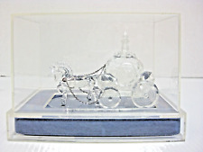 CINDERELLA CRYSTAL COACH AND HORSES IN A PLASTIC DISPLAY CASE