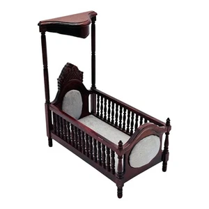 Victorian Renaissance Revival Mahogany Crib Concord Dollhouse Miniature 1:12 - Picture 1 of 13