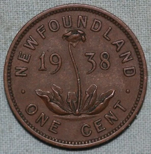 Terranova 1938 ~ Un centavo de bronce ~ Jorge VI ~ 99 ¢ Envío con orugas - Imagen 1 de 2