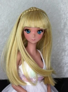 Peluca muñeca 1/3 8-9" BJD MUÑECA SD trenzas rubias rectas con bangs JR-179 EE. UU. NUEVA - Imagen 1 de 5