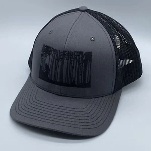 Sasquatch Bigfoot In The Forest Snapback Trucker Hat Gray Black Richardson 112 - Picture 1 of 7