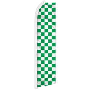 10 x "GREEN & WHITE CHECKER" advertising super flag swooper banner business sign - Picture 1 of 10