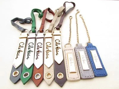 8 Cole Haan Replacement Strap Silver/Gold Metal Charm Hangtag Keychain Fob Purse Foto 1 de 4