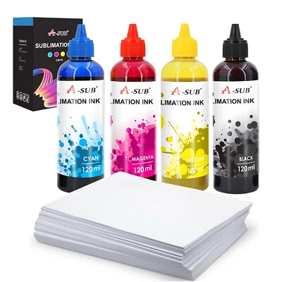 Bundle A-SUB Sublimation Ink + Sublimation Paper 8.5x11 + 2Roll Sublimation Tape - Image 1 of 4