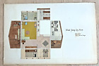 1960s Mid Century Modern Design Young Active Gay Floor Plan Rendering 30 x 20 in