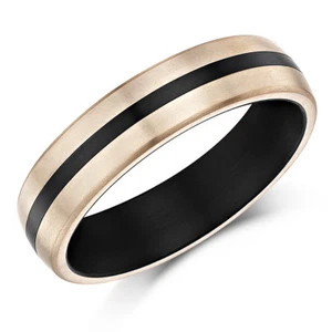 Titanio Alianza a Rayas 6mm Anillo - Picture 1 of 2