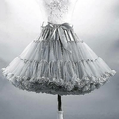 Chic Retro WOmen Short Petticoat Underskirt Skirt Crinoline Slips Tutu Tulle 16" - Image 1 of 4