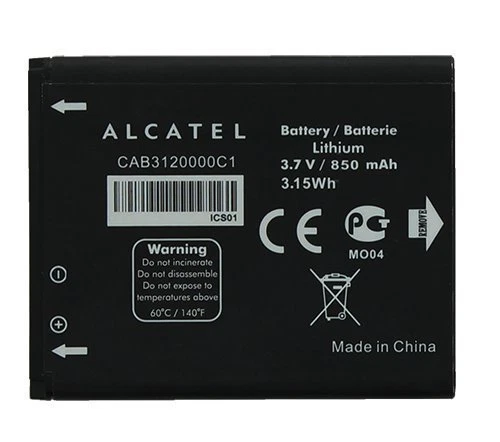 Alcatel OEM 3.7V Lithium Cell Phone Battery 850 mAh QWERTY 3.15Wh CAB3120000C1 - Image 1 of 1
