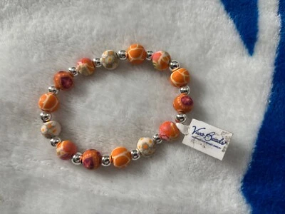 Viva бисер коренастый Серебряная глина ручной работы эластичный браслет с Ярлыками - Изображение 1 из 4