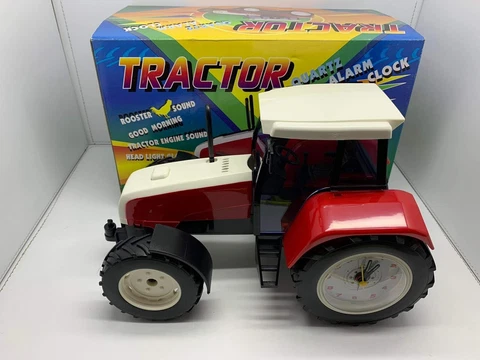 Vintage Tractor Quartz Alarm Clock with Light & Sound Taiwan NEW RARE WORKS Cover