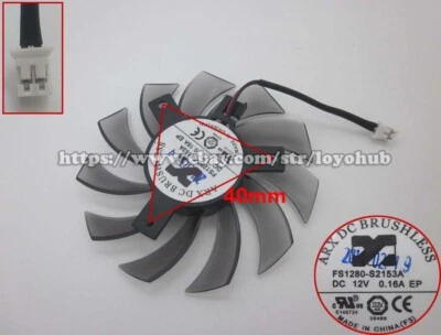 For GIGABYTE GTX460 560 graphics card fan FS1280-S2153A 12V 0.16A 2-Pin - Image 1 of 4
