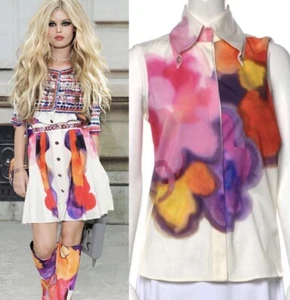 4K New Chanel 2015 Protest Blvd Sleeveless Jacket Top 34 36 38 2 4 6 Shirt M S - Picture 1 of 24
