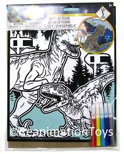 Póster y marcadores artísticos de terciopelo actividad viaje por carretera niños Jurassic World Dominion nuevo - Imagen 1 de 1