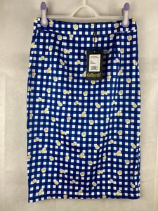 Collectif Skirt UK 12 M EU 38 US 8 Polly Gingham Daisy Pencil - Picture 1 of 15