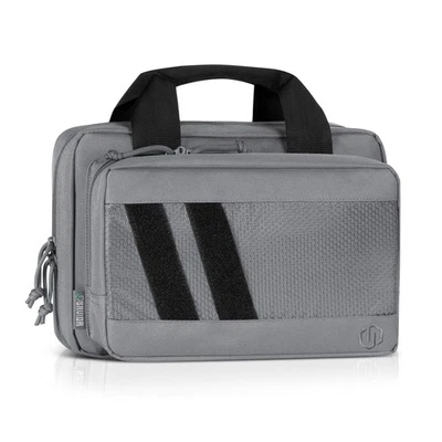 Double Pistol Case for Handguns with Extra Padding and Lockable Zippers Gray - Image 1 of 4