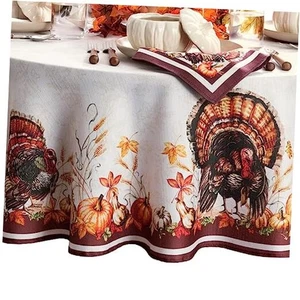 Home Fashions Autumn Engineered Wrinkle 84" x 60" (Oval) Heritage Turkey - Picture 1 of 8