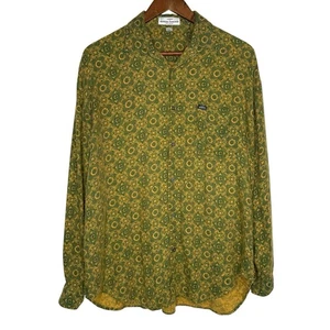 Vintage 80s Guess by Georges Marciano Rayon Shirt Made in Korea Green S/M Rare - Picture 1 of 6