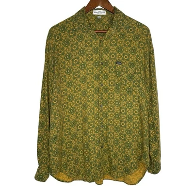 Vintage 80s Guess by Georges Marciano Rayon Shirt Made in Korea Green S/M Rare - Image 1 of 4